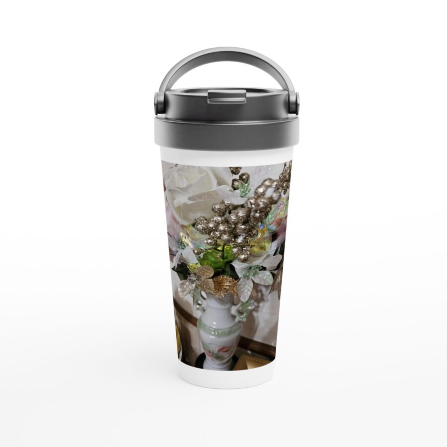 White 15oz Stainless Steel Travel Mug